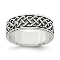 Sterling Silver Weave Design Ring view 1
