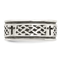 Sterling Silver Cross & Weave Design Ring view 4