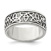 Sterling Silver Antiqued Celtic Knot Ring view 1