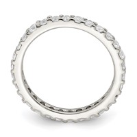 Sterling Silver Rhodium-plated CZ Ring view 2