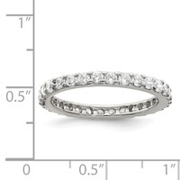 Sterling Silver Rhodium-plated CZ Ring view 3