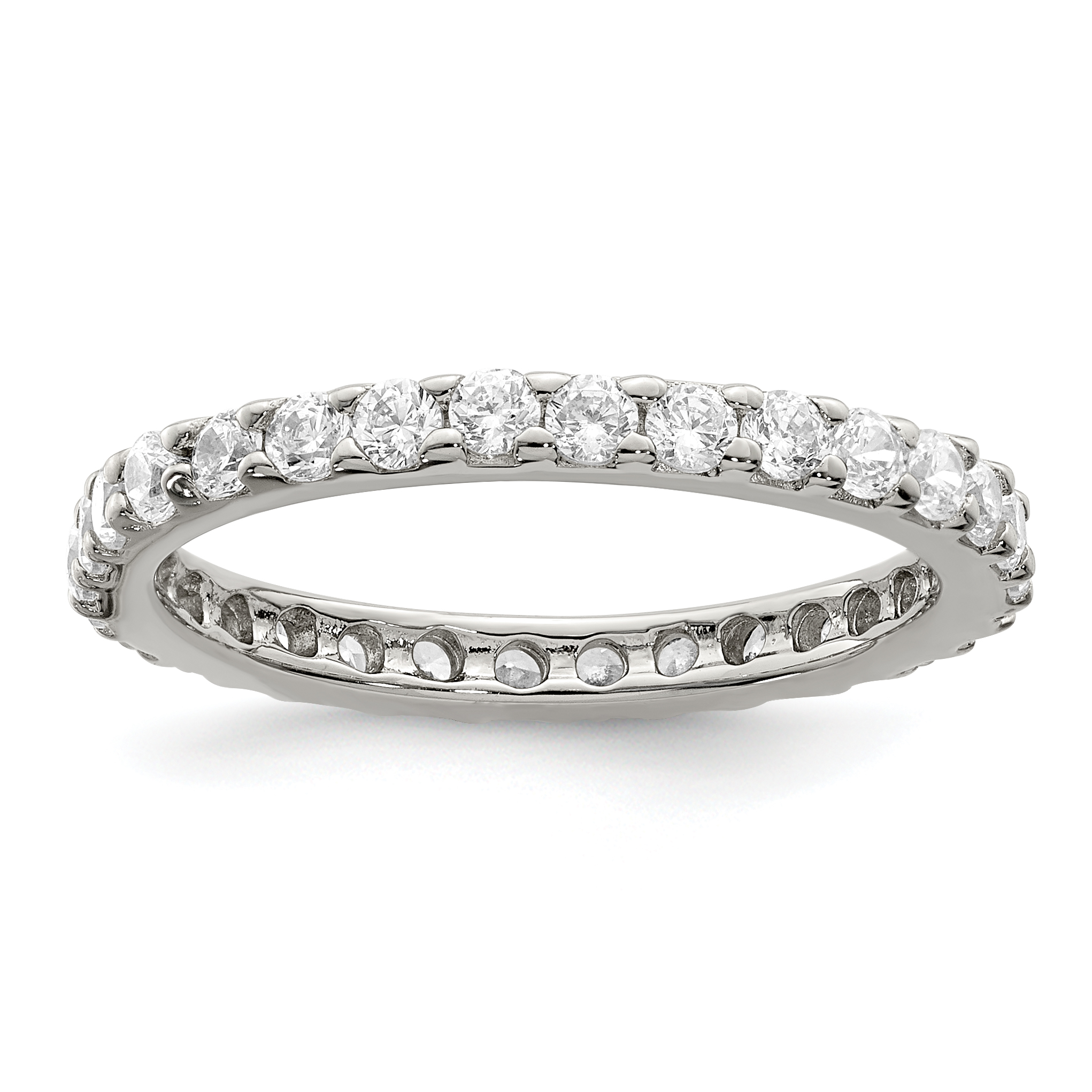 Sterling Silver Rhodium-plated CZ Ring (QR1963-6)