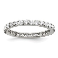 Sterling Silver Rhodium-plated CZ Ring view 1
