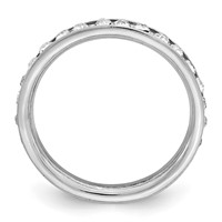 Sterling Silver Rhodium-plated Crystal Eternity Band view 2