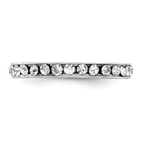 Sterling Silver Rhodium-plated Crystal Eternity Band view 4