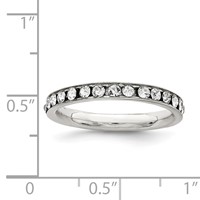 Sterling Silver Rhodium-plated Crystal Eternity Band view 3