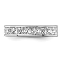 Sterling Silver Rhodium-plated CZ Eternity Band view 3