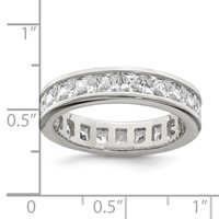 Sterling Silver Rhodium-plated CZ Eternity Band view 2