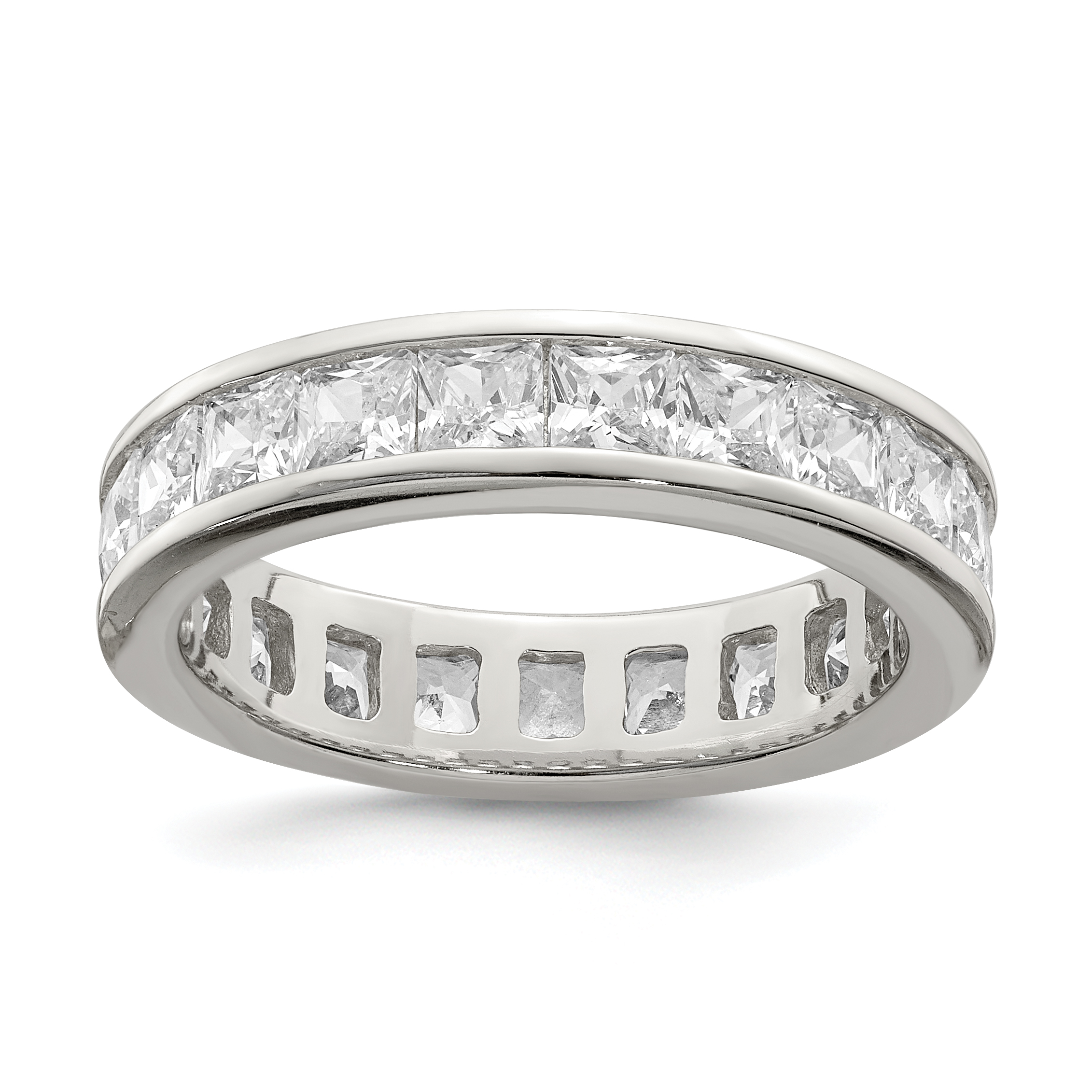 Sterling Silver Rhodium-plated CZ Eternity Band (QR1971-6)