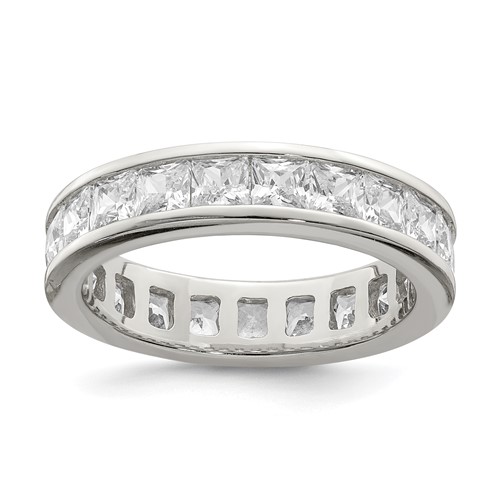 Sterling Silver Rhodium-plated CZ Eternity Band