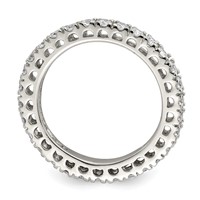 Sterling Silver Rhodium-plated CZ Anniversary Band view 2