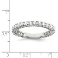 Sterling Silver Rhodium-plated CZ Anniversary Band view 3