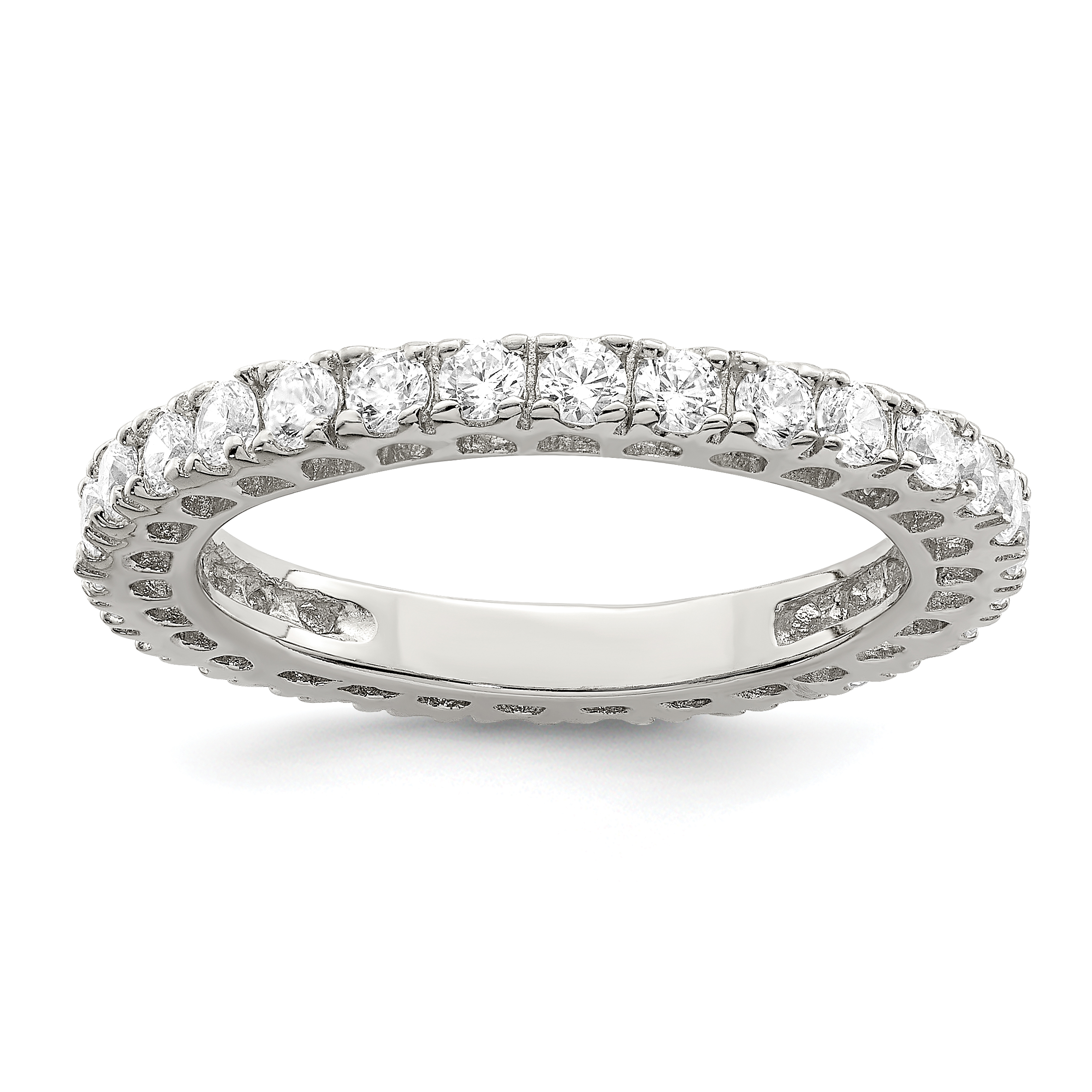 Sterling Silver Rhodium-plated CZ Anniversary Band (QR1974-8)