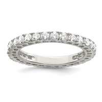 Sterling Silver Rhodium-plated CZ Anniversary Band view 1