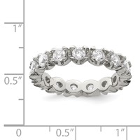 Sterling Silver Rhodium-plated CZ Eternity Ring view 3