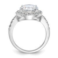 Sterling Silver Rhodium-plated CZ Ring view 2