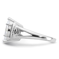 Sterling Silver Rhodium-plated Marquise Shape Center CZ Ring view 4