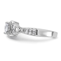 Sterling Silver Rhodium-plated Square CZ Ring view 4