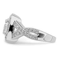 Sterling Silver Rhodium-plated Round 8.10mm CZ Ring view 4