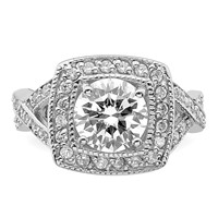 Sterling Silver Rhodium-plated Round 8.10mm CZ Ring view 5