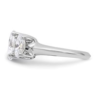 Sterling Silver Rhodium-plated 3 Stone CZ Ring view 4