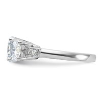 Sterling Silver Rhodium-plated 3 Stone CZ Ring view 4