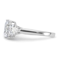 Sterling Silver Rhodium-plated 3 Stone CZ Ring view 4