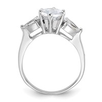 Sterling Silver Rhodium-plated Marquise Center CZ Ring view 2