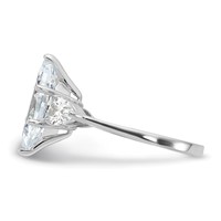 Sterling Silver Rhodium-plated Marquise Center CZ Ring view 4
