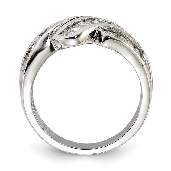 Sterling Silver Polished Fancy CZ Ring