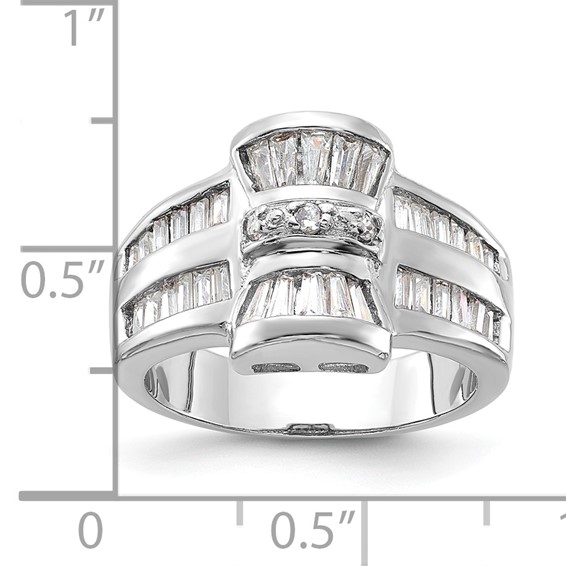 Sterling Silver Fancy CZ Ring