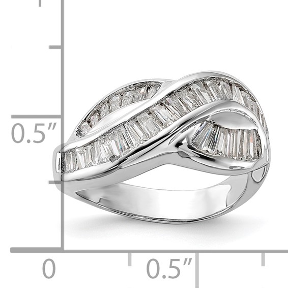 Sterling Silver Polished CZ Ring