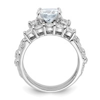 Sterling Silver Rhodium-plated 2-piece CZ Wedding Ring view 2