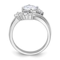 Sterling Silver Rhodium-plated 2-piece CZ Wedding Ring Set view 2