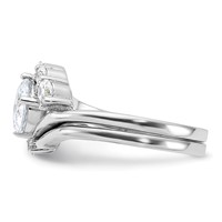 Sterling Silver Rhodium-plated 2-piece CZ Wedding Ring Set view 4