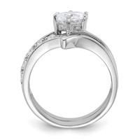 Sterling Silver Rhodium-plated 2-piece CZ Wedding Ring Set view 2
