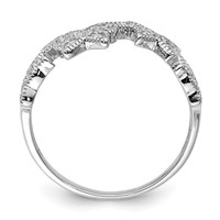 Sterling Silver Rhodium-plated Butterfly CZ Ring view 2