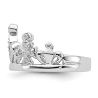 Sterling Silver Rhodium-plated CZ Crown Ring view 4