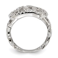 Sterling Silver Polished CZ Heart Ring view 2