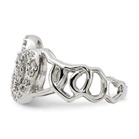 Sterling Silver Polished CZ Heart Ring view 4