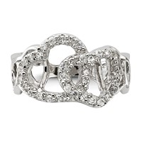 Sterling Silver Polished CZ Heart Ring view 5