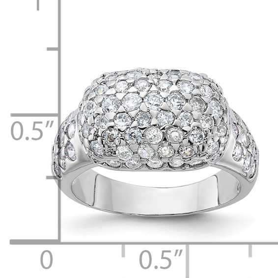 Sterling Silver CZ Pavé Ring