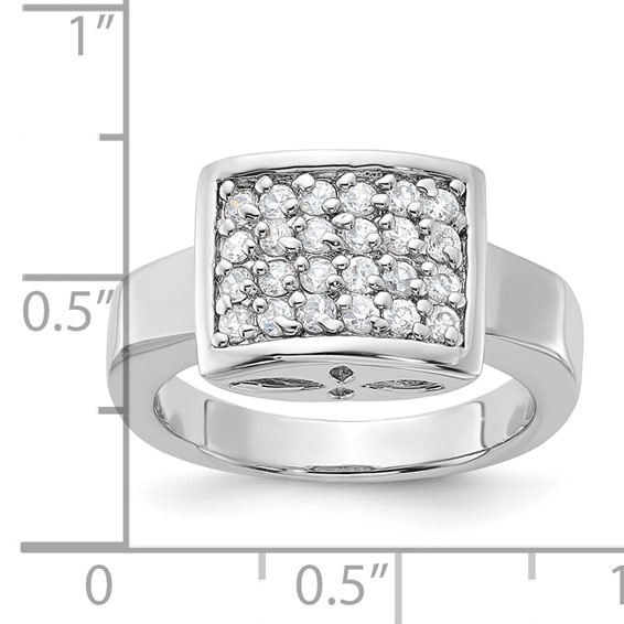 Sterling Silver CZ Cluster Ring