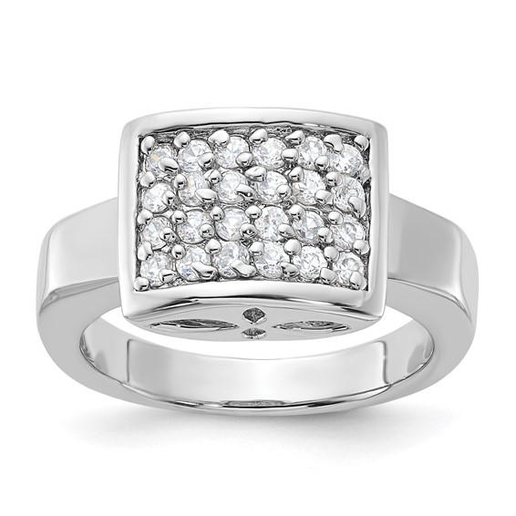 Sterling Silver CZ Cluster Ring