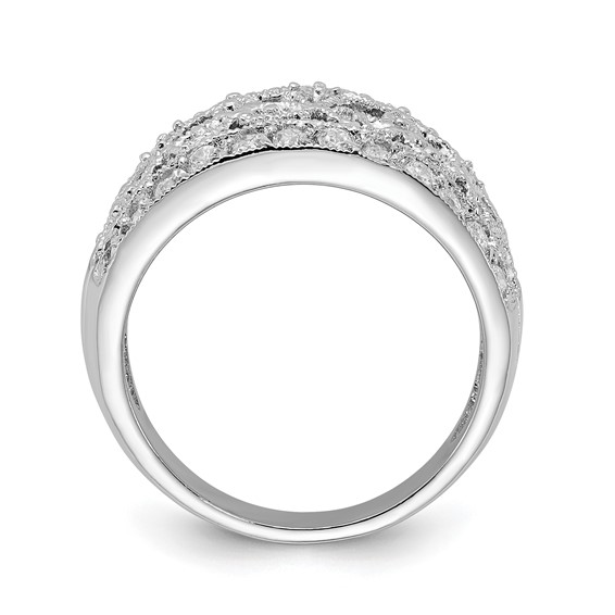 Sterling Silver Polished Fancy CZ Ring