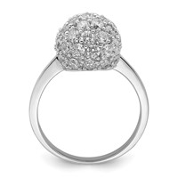 Sterling Silver Rhodium-plated CZ Ring view 2