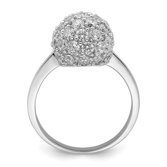 Sterling Silver Rhodium-plated CZ Ring