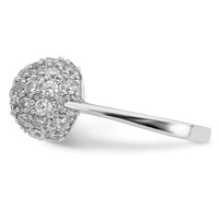 Sterling Silver Rhodium-plated CZ Ring view 4