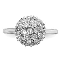 Sterling Silver Rhodium-plated CZ Ring view 5
