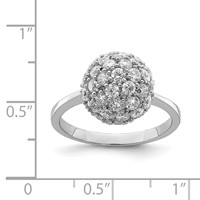 Sterling Silver Rhodium-plated CZ Ring view 3